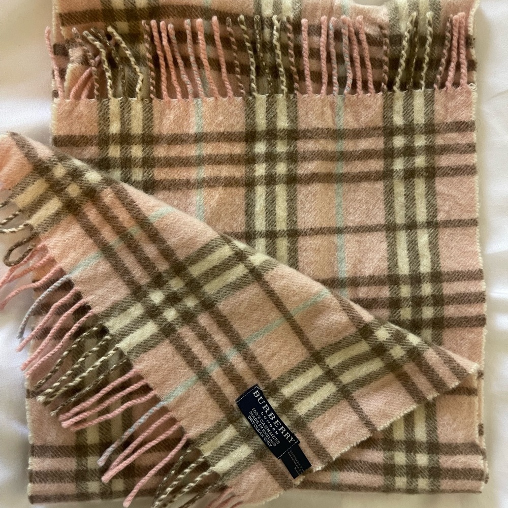 Pink Burberry  Scarf approx 44”